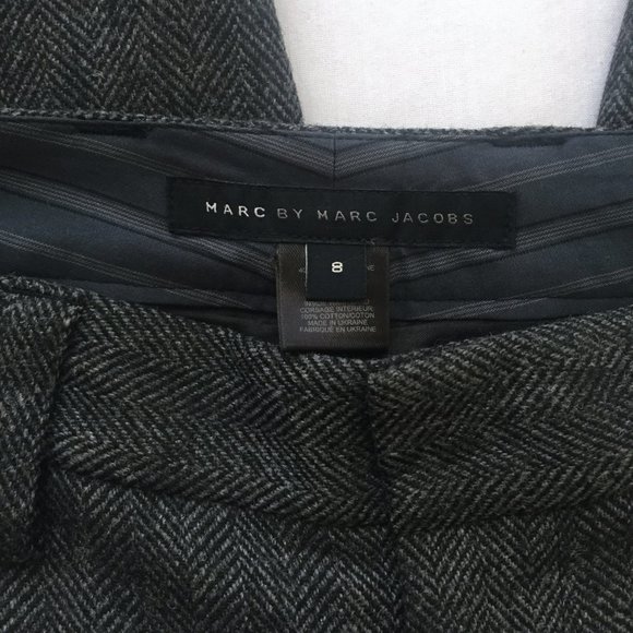 Beautiful NWT Wool Blend Trousers Flat Front Great Details CHARCOAL GRAY SZ 8 - Picture 3 of 13